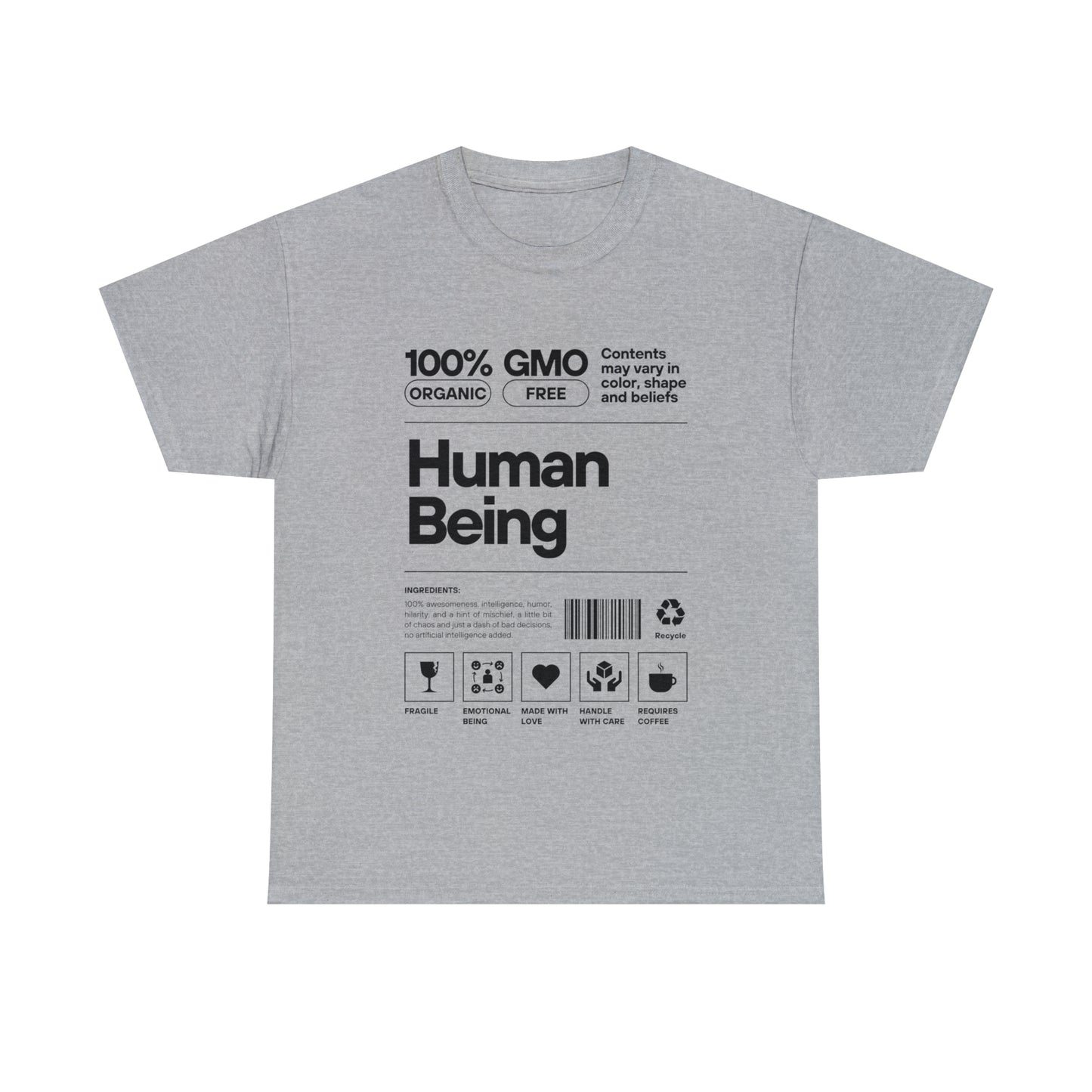 100 Percent Organic Unisex Heavy Cotton Tee (T-shirt) White/light blue/light pink and sport grey