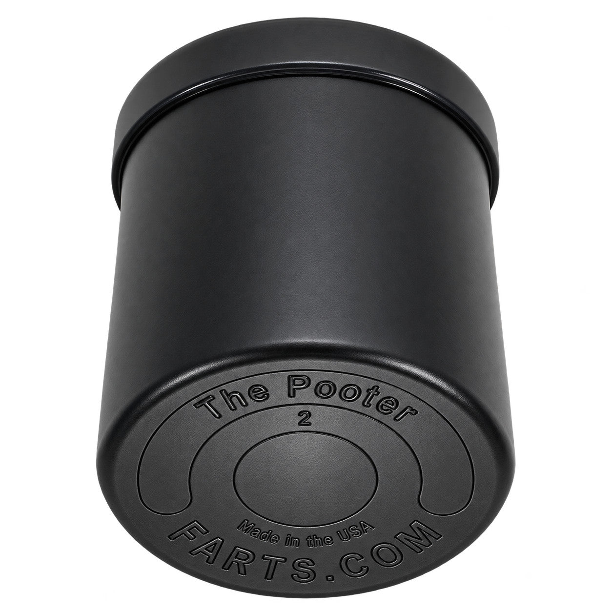 The Pooter tipped to show the embossed bottom