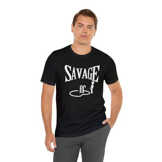 Savage Unisex Jersey Short Sleeve Tee (T-shirt) Black/White/Blue