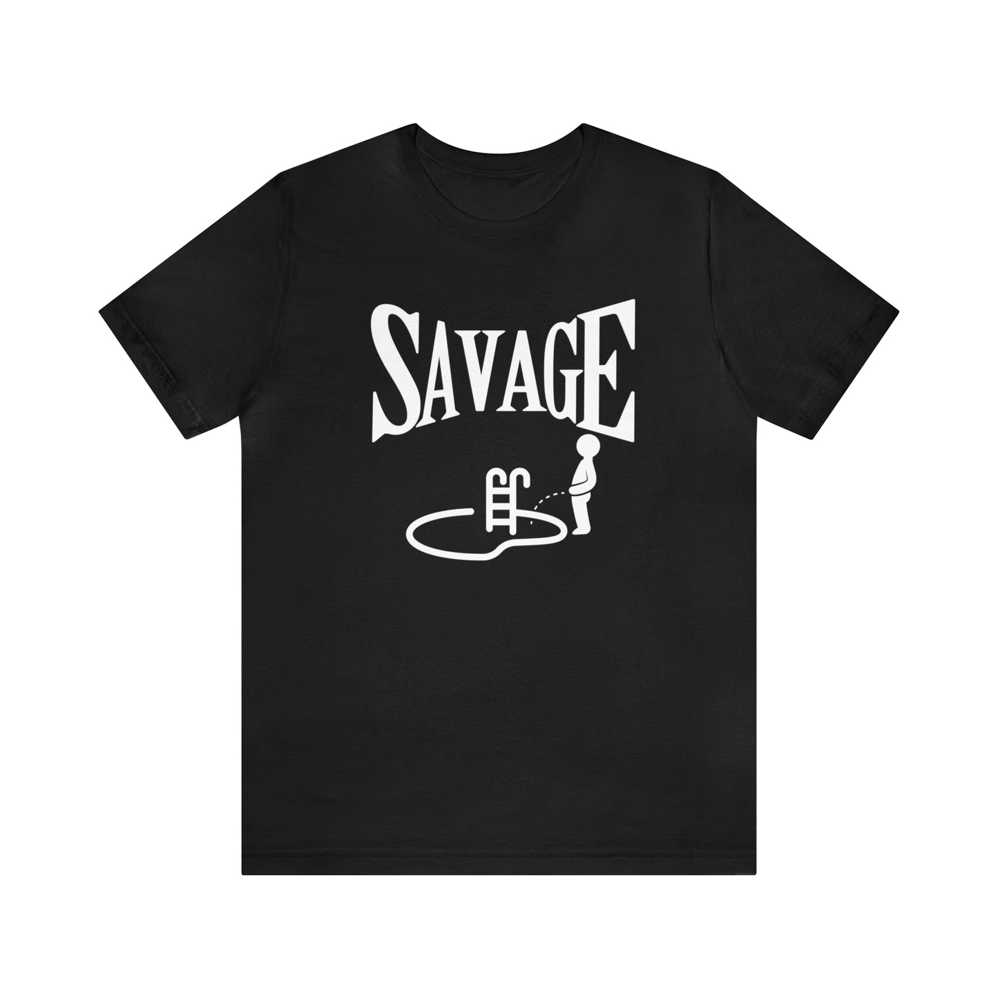 Savage Unisex Jersey Short Sleeve Tee (T-shirt) Black/White/Blue